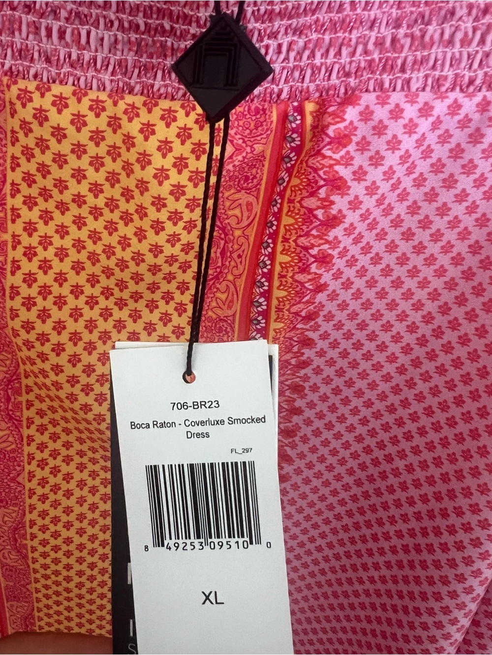 Cabana Life Pink and Orange Off-Shoulder Mini Dress - Picture 3 of 15